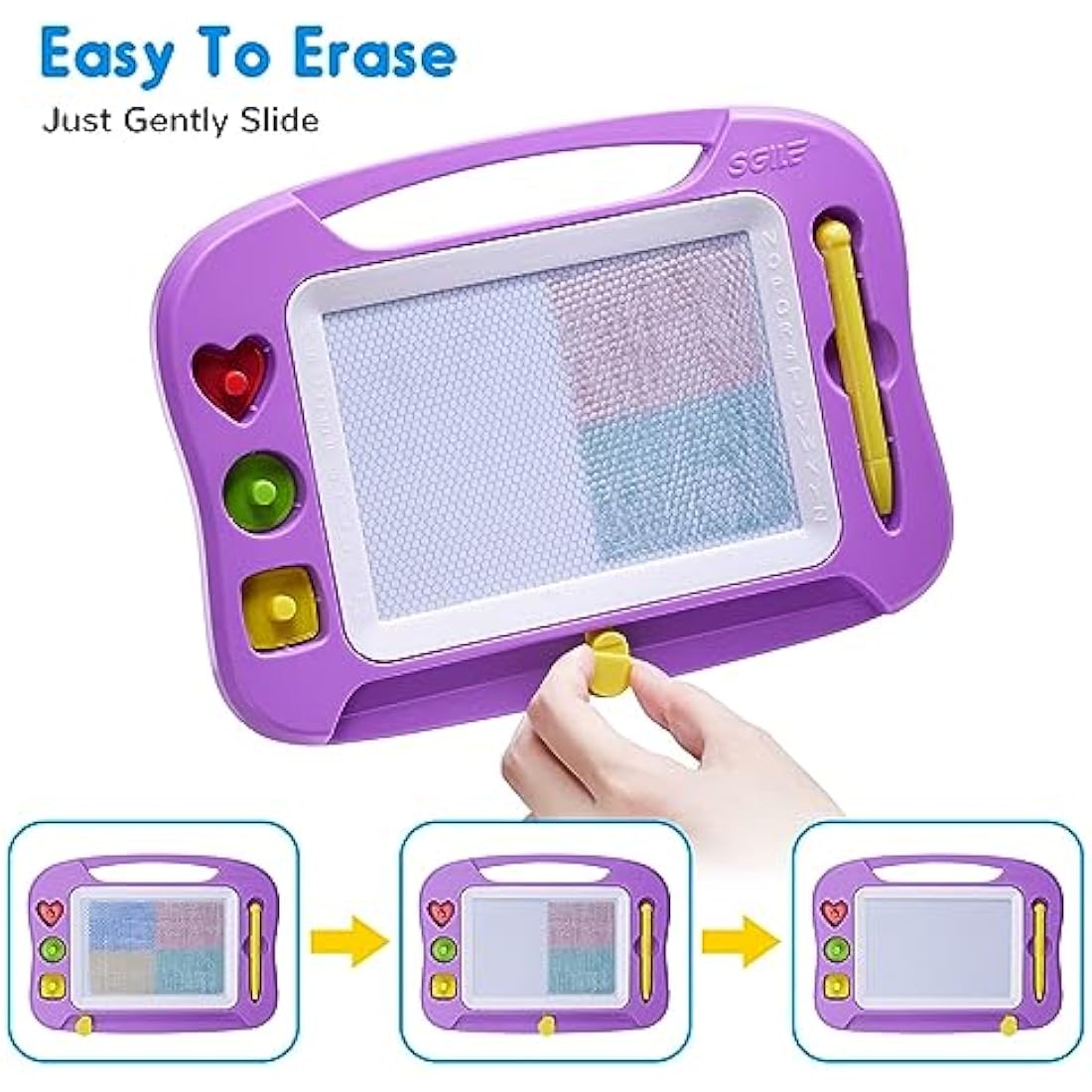 SGILE Magnetic Drawing Board – Erasable Colorful Doodle Pad for Toddlers
