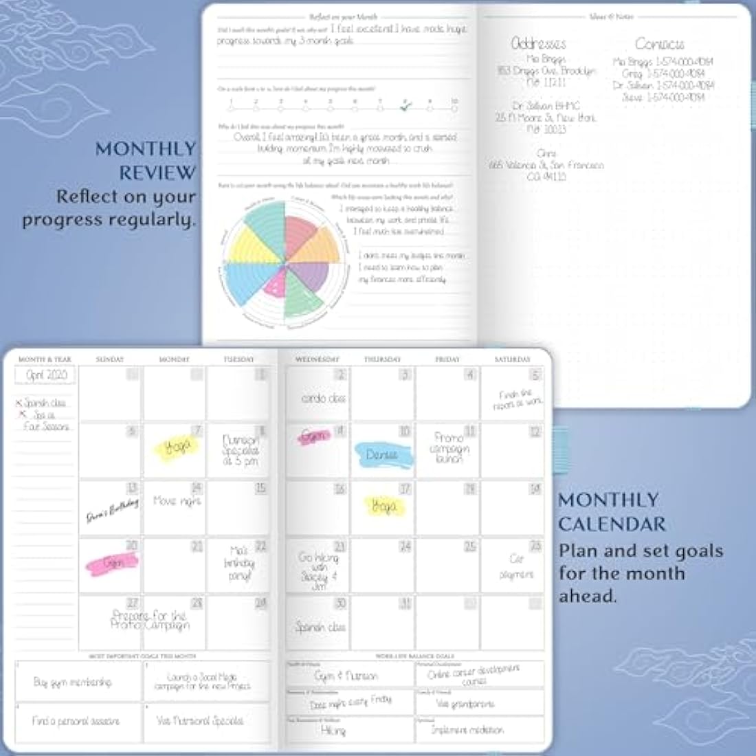 Legend Hourly Schedule Planner – Undated A5 Daily Organizer, Periwinkle
