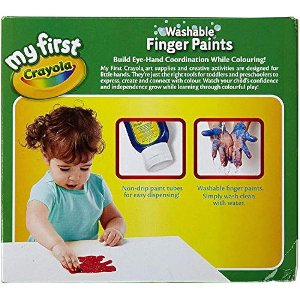 Crayola MyFirst Washable Finger Paints – 3 Pack Non-Toxic for Toddlers