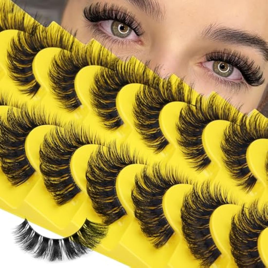 ALICE Cat Eye Lashes | D Curl Fluffy Faux Mink Eyelashes, 8 Pairs