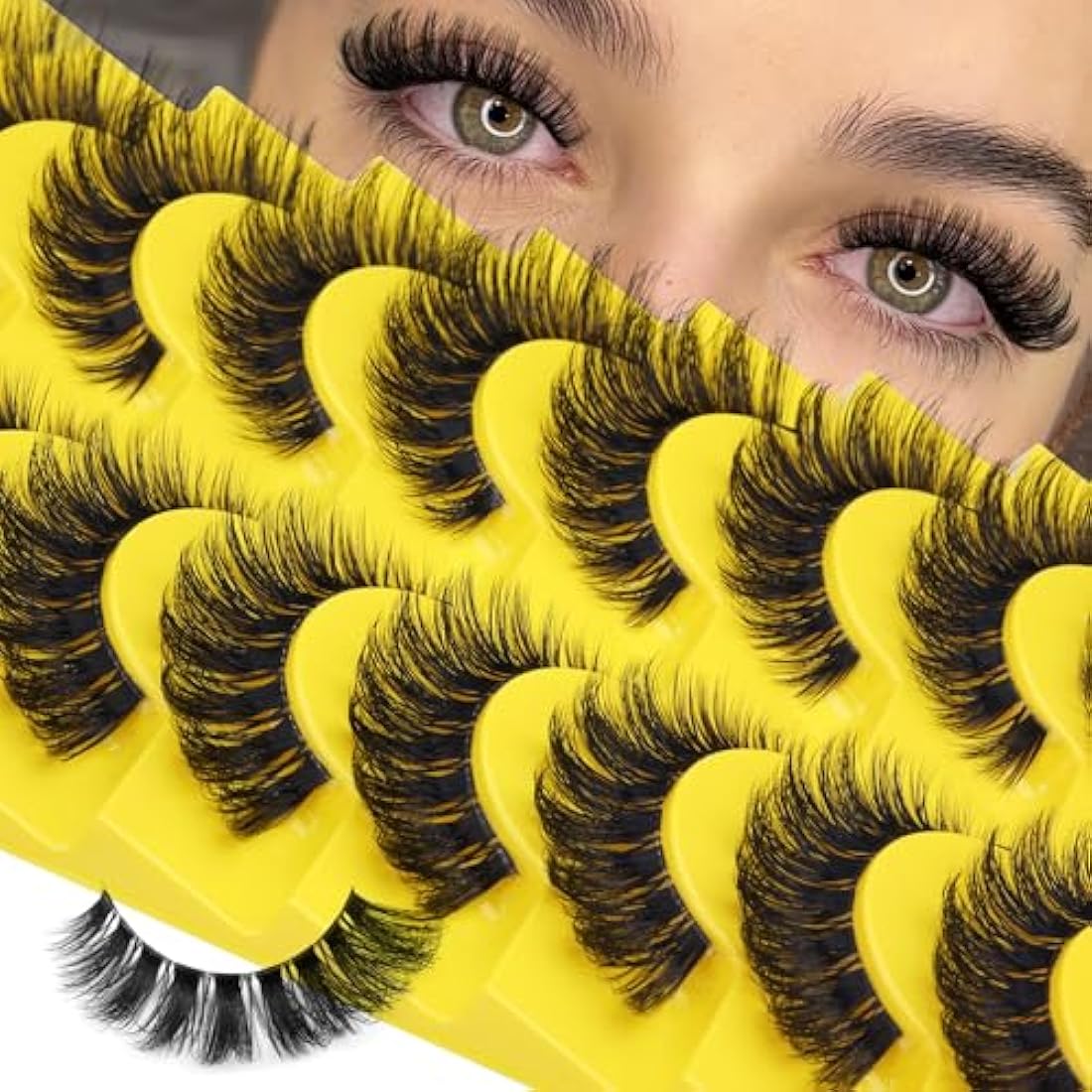 ALICE Cat Eye Lashes | D Curl Fluffy Faux Mink Eyelashes, 8 Pairs