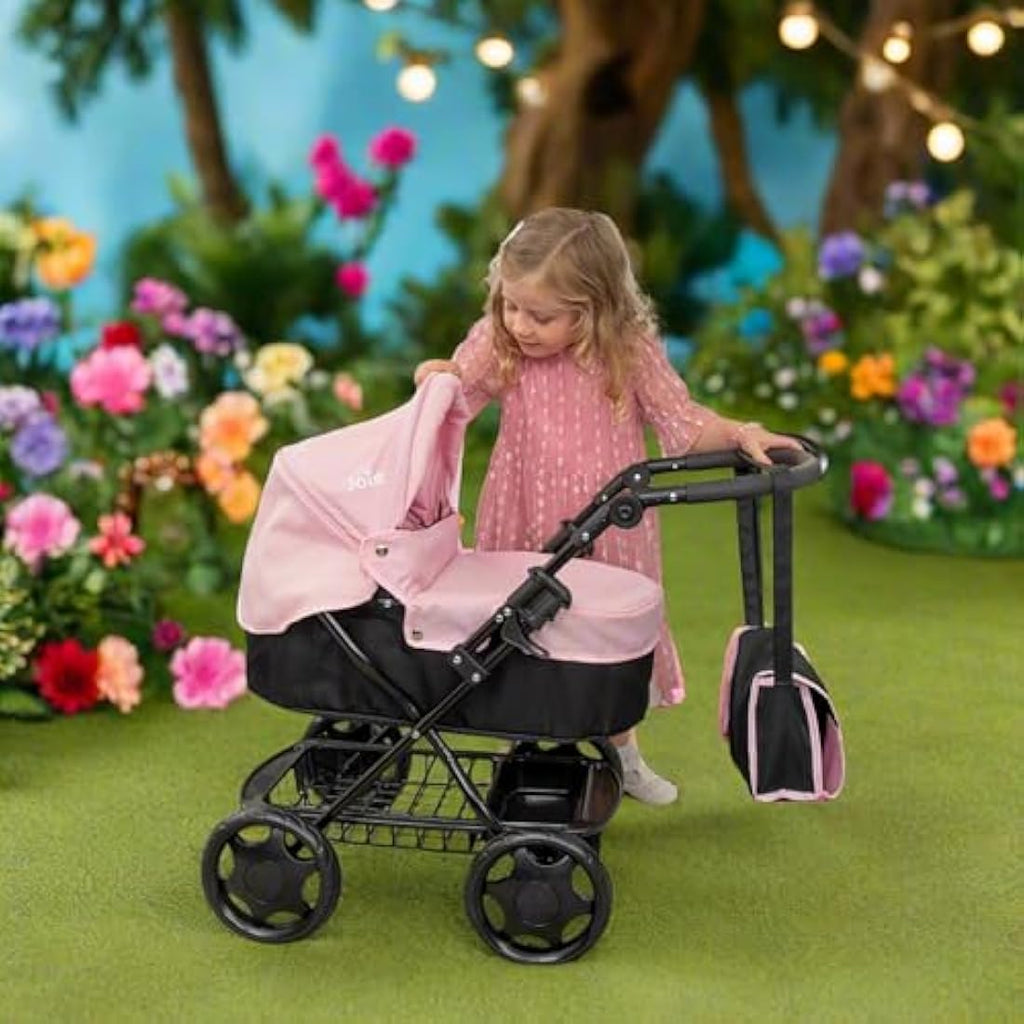 Joie Junior Dolls Pram & Parasol Set - Foldable Toy Stroller for Age 3+