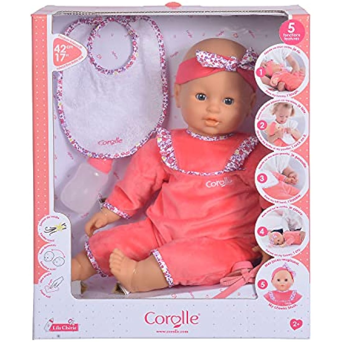 Corolle Mon Grand Poupon Purple Chérie – 42cm Interactive French Doll