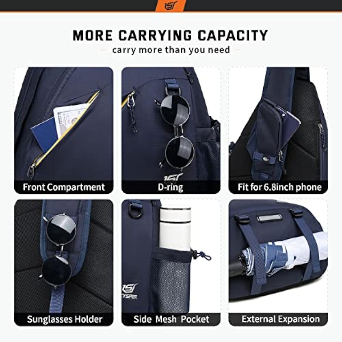 SKYSPER 18L Sling Laptop Bag | 13 Inch Water-Resistant Crossbody Backpack