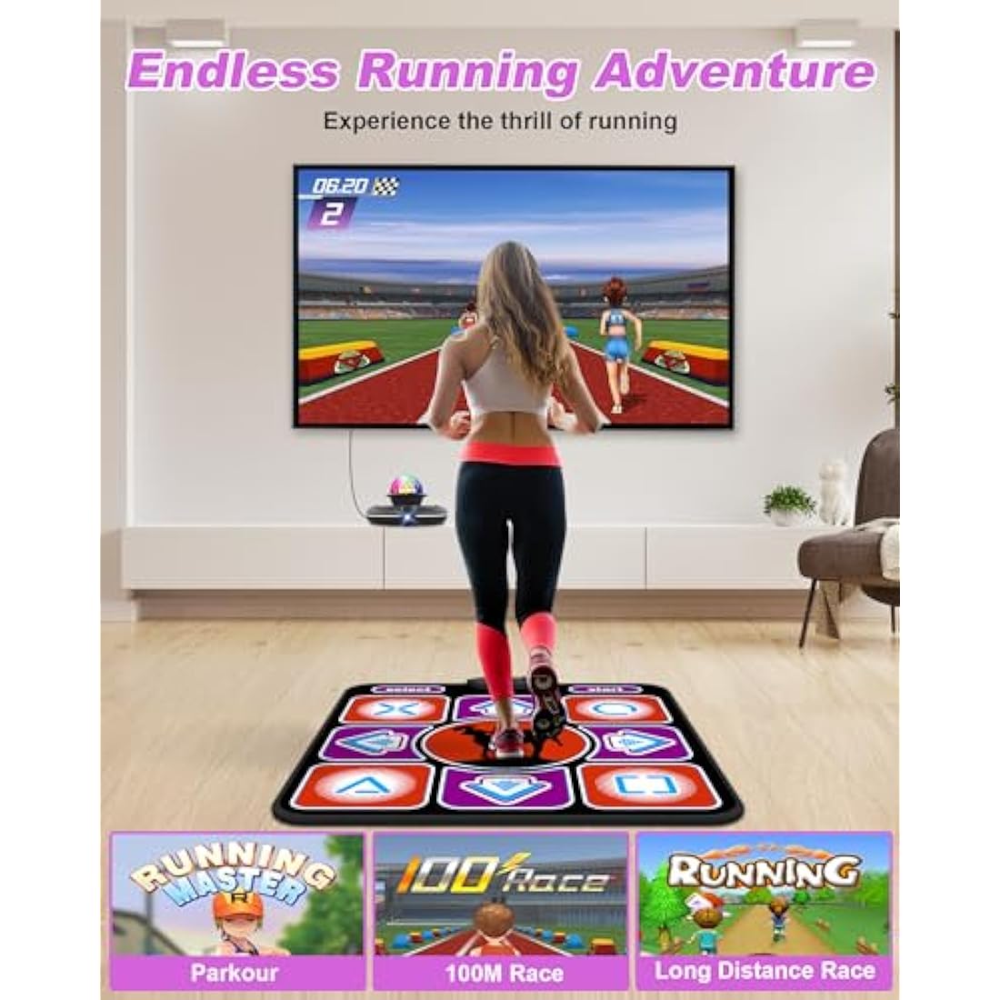 Jolof Store Electronic Dance Mat with Camera for TV – Non-Slip Black