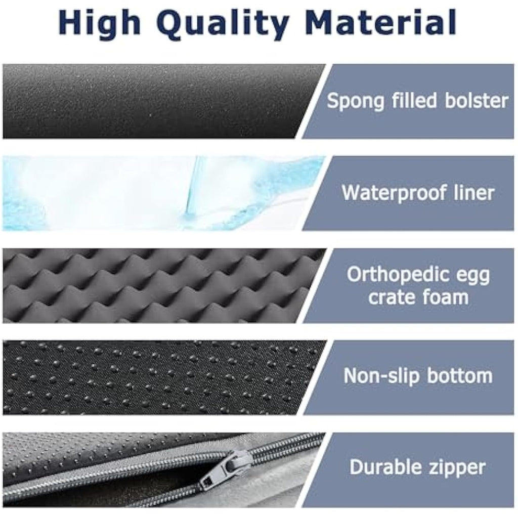 Jolof Store Orthopedic Dog Bed | Large Waterproof Washable Bolster Sofa