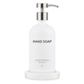 Janxin Glass Soap Dispenser with Ceramic Tray | 500ml Hand Wash Bottle