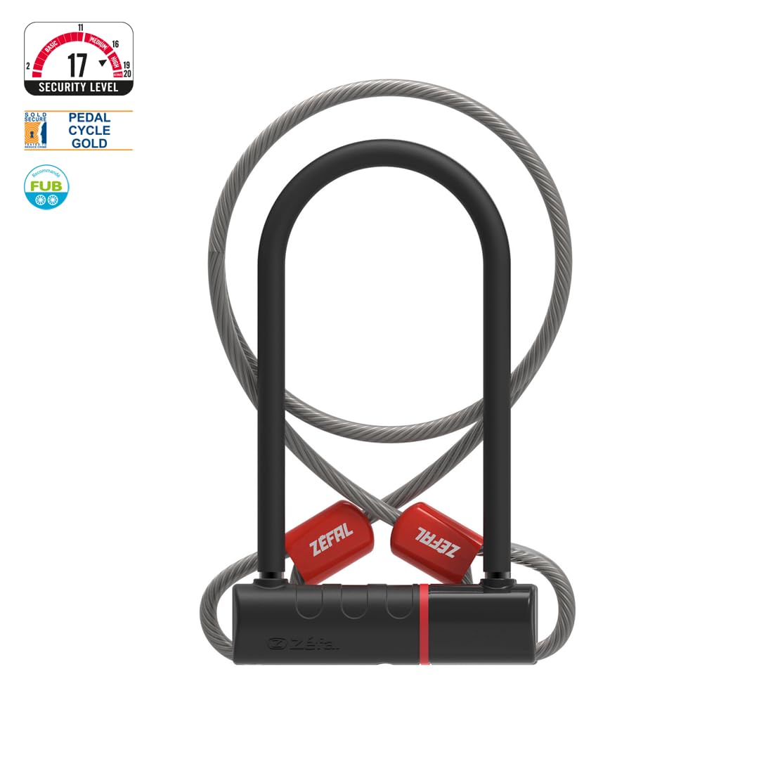 Zefal K-Traz U17 U-Lock & Cable Extension - Sold Secure Gold Bike Lock