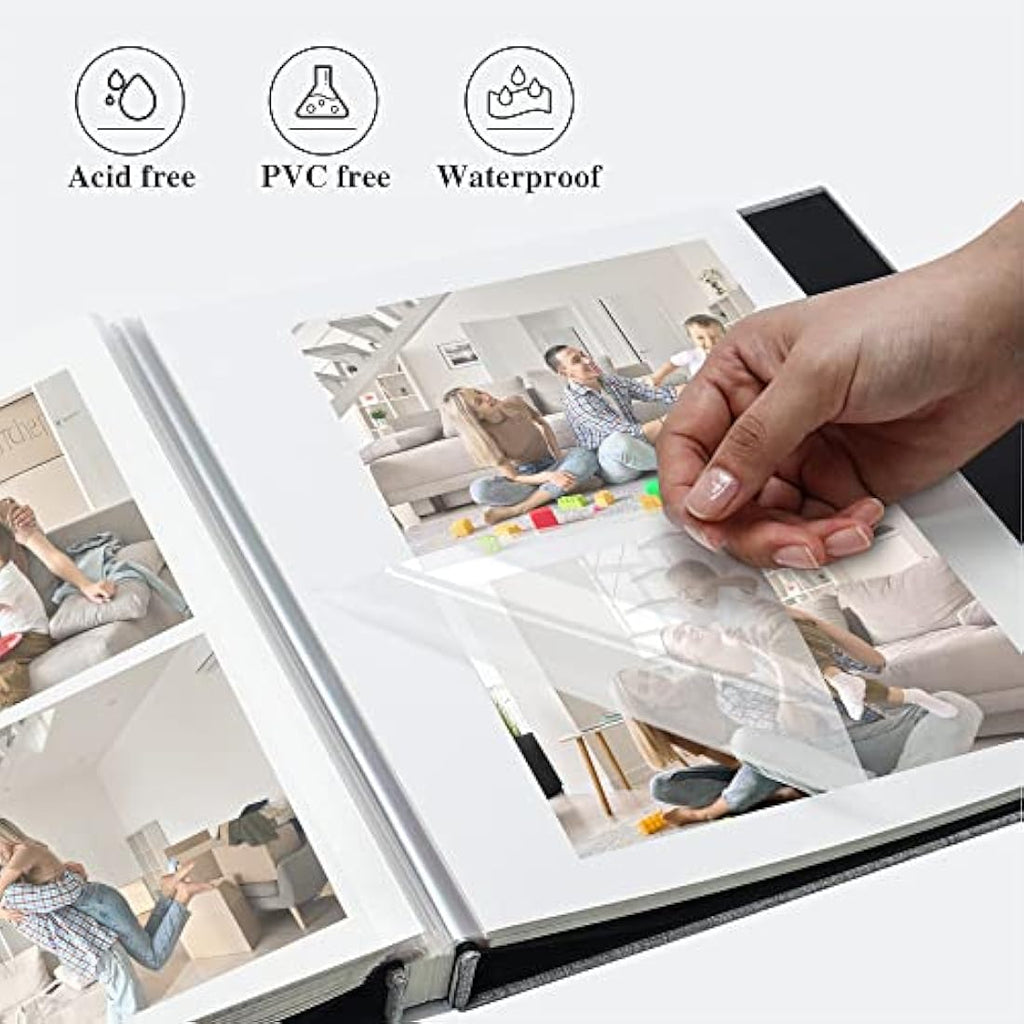 Yopih Self Adhesive Photo Album – 60 Page Linen Cover Scrapbook
