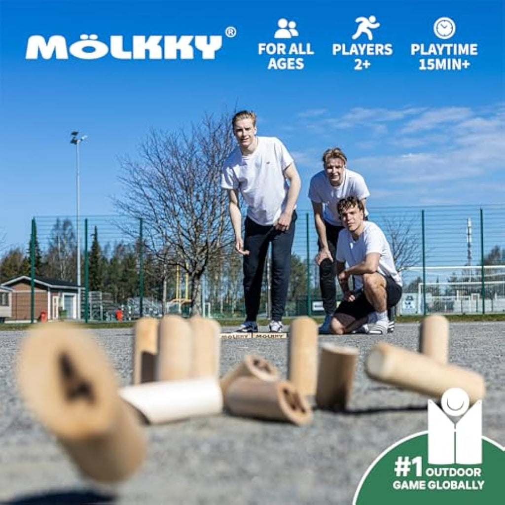 Mölkky Original Finnish Birch Wood Outdoor Throwing Game with Box