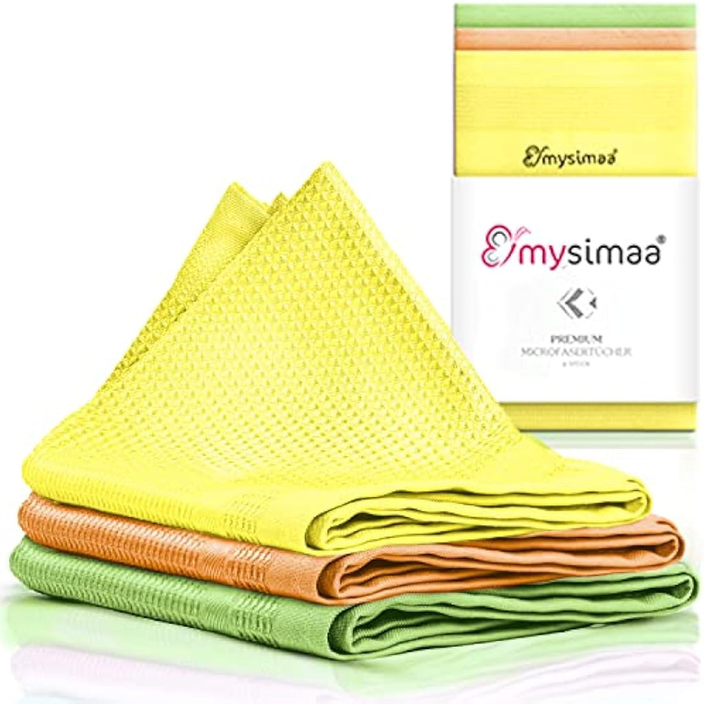 mysimaa Neon Microfibre Cleaning Cloths – Streak-Free 3-Pack (40x40cm)