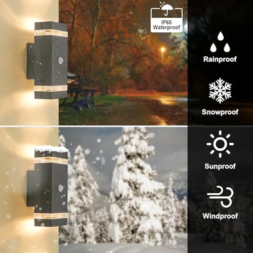 LMP Outdoor Motion Sensor Wall Light – IP65 Waterproof Grey GU10 Lamp