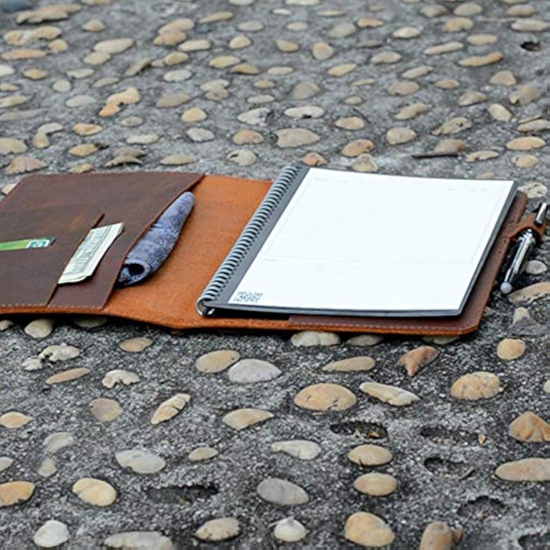 Handmade Leather Rocketbook Cover - Letter Size 11 x 8.5 Brown