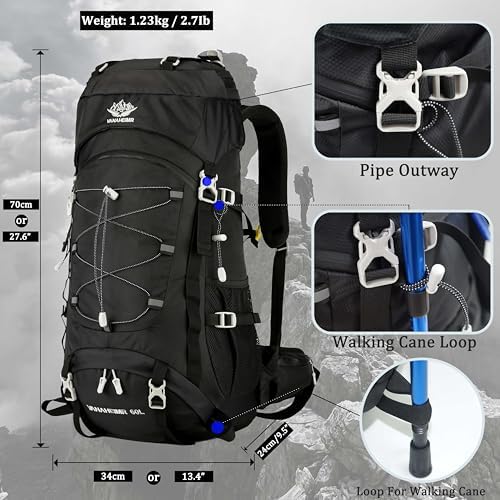 Jolof Store 60L Hiking Camping Backpack | Water Resistant Travel Rucksack