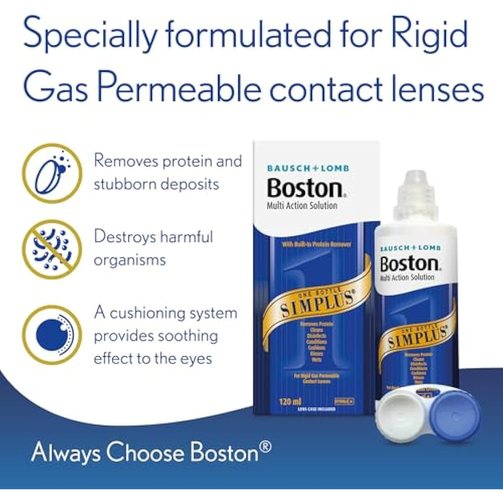 Boston Simplus Multi-Action Solution | 4x 120ml RGP Contact Lens Care
