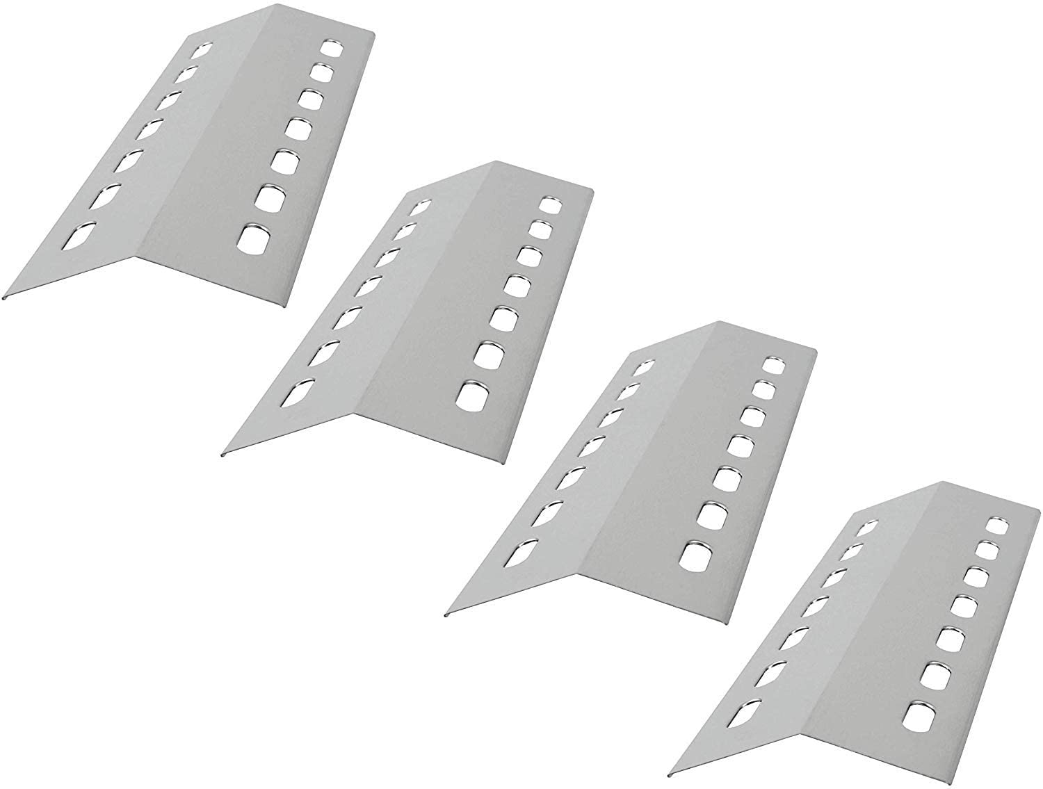 GriHero Stainless Steel Burner Covers - 4-Pack BBQ Heat Plates (41x14cm)
