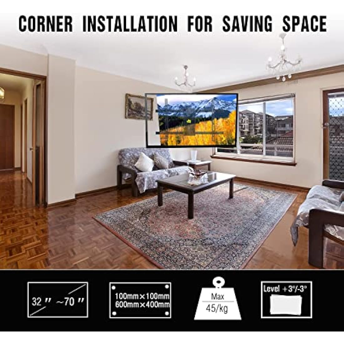 Forging Mount Long Reach TV Wall Bracket | 820mm Full Motion Corner Mount