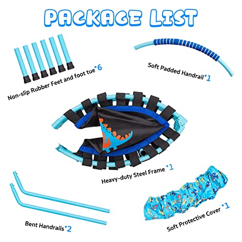 38" Kids Mini Trampoline | Foldable Rebounder with Handrail
