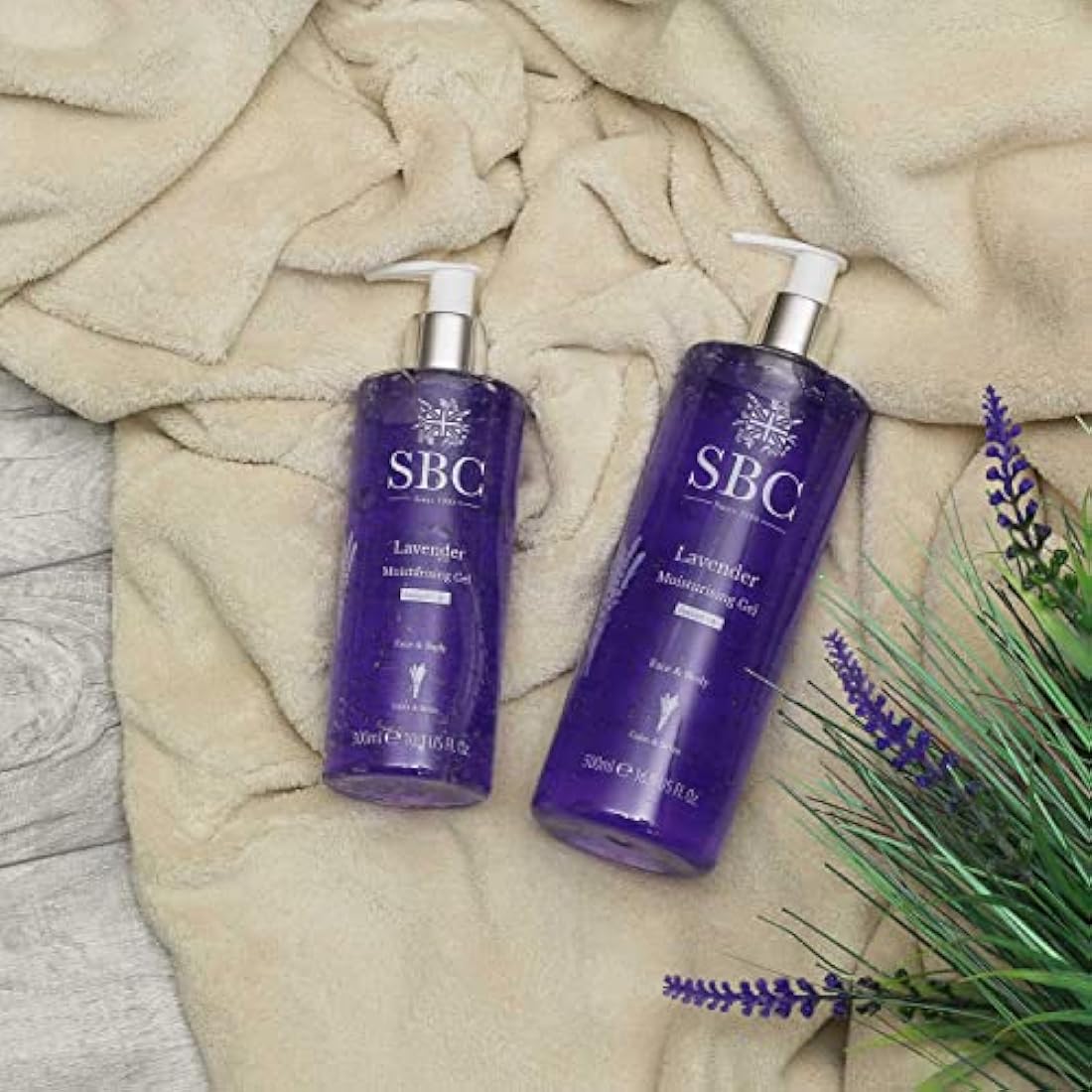 SBC Skincare Lavender Moisturising Gel – Soothing Face & Body Vegan Gel 500ml