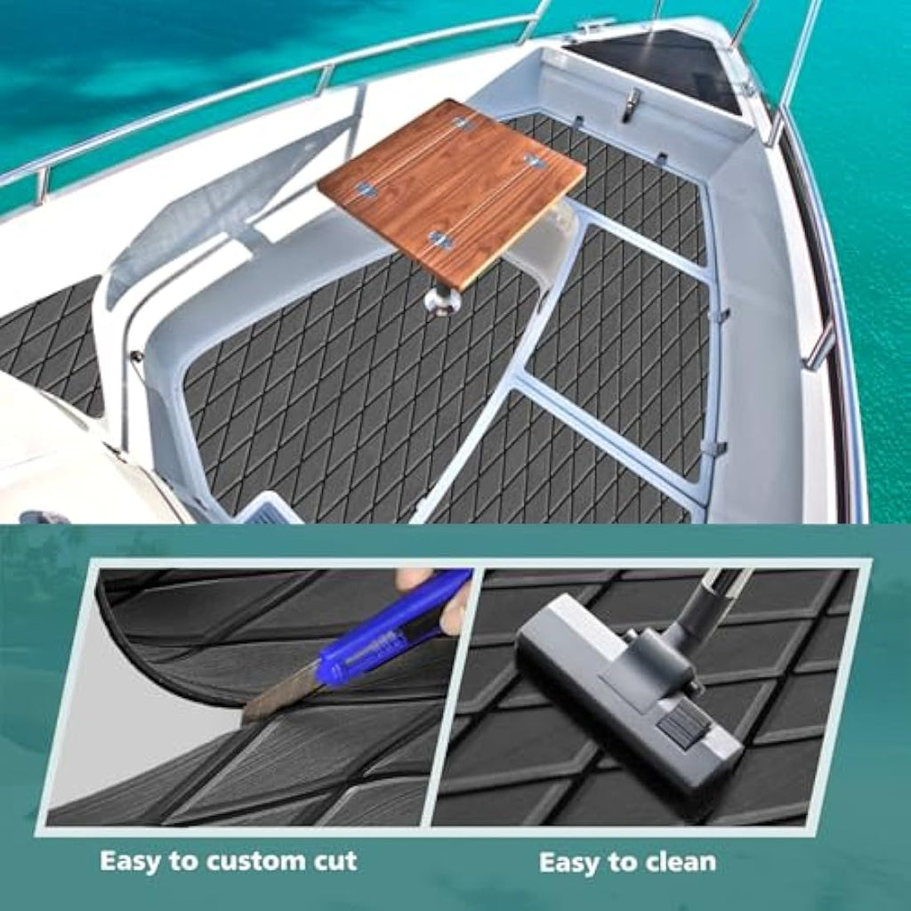 KXKZREN EVA Foam Boat Flooring – 6mm Diamond Non-Slip Marine Decking Sheet