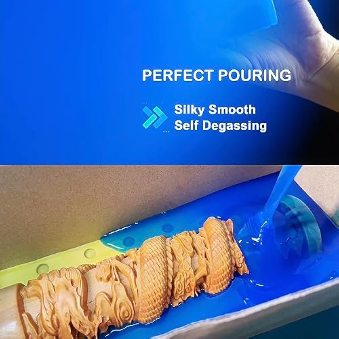 BBDINO Silicone Mould Making Kit | 30A Liquid Rubber Sapphire Blue 38.8oz