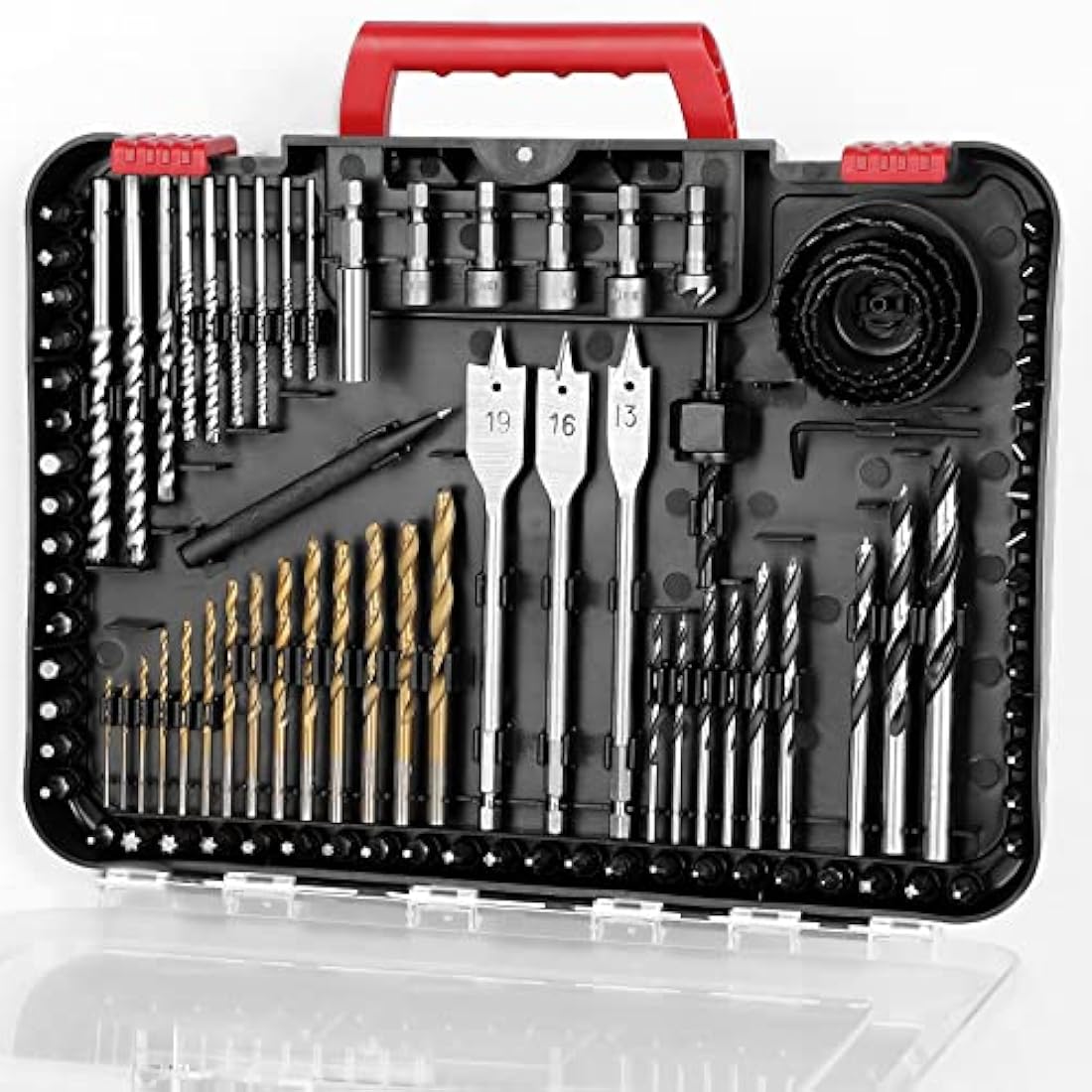 CHANTPOWER 100-Piece Drill Bit Set | Titanium HSS & Masonry Bits with Case