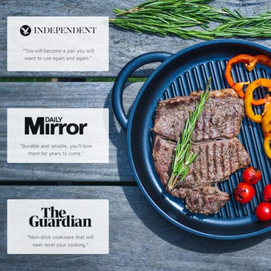 Jean-Patrique Whatever Pan – 10.6" Non-Stick Cast Aluminium Grill Pan