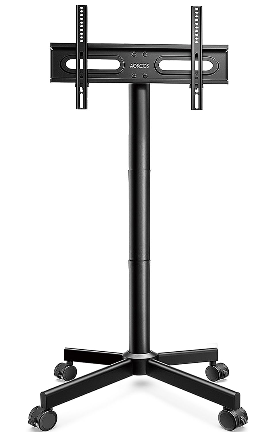 AOKCOS Mobile TV Stand on Wheels - Rolling Trolley for 32-65 Inch TVs