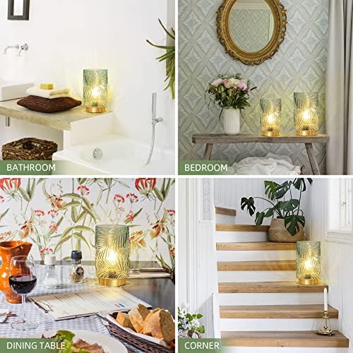 MJ PREMIER Cordless Battery Table Lamp | Glass & Metal with Timer
