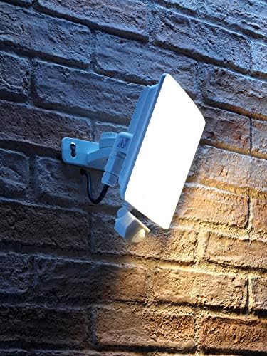 Auraglow 80W LED Security Flood Light with PIR Motion Sensor – White