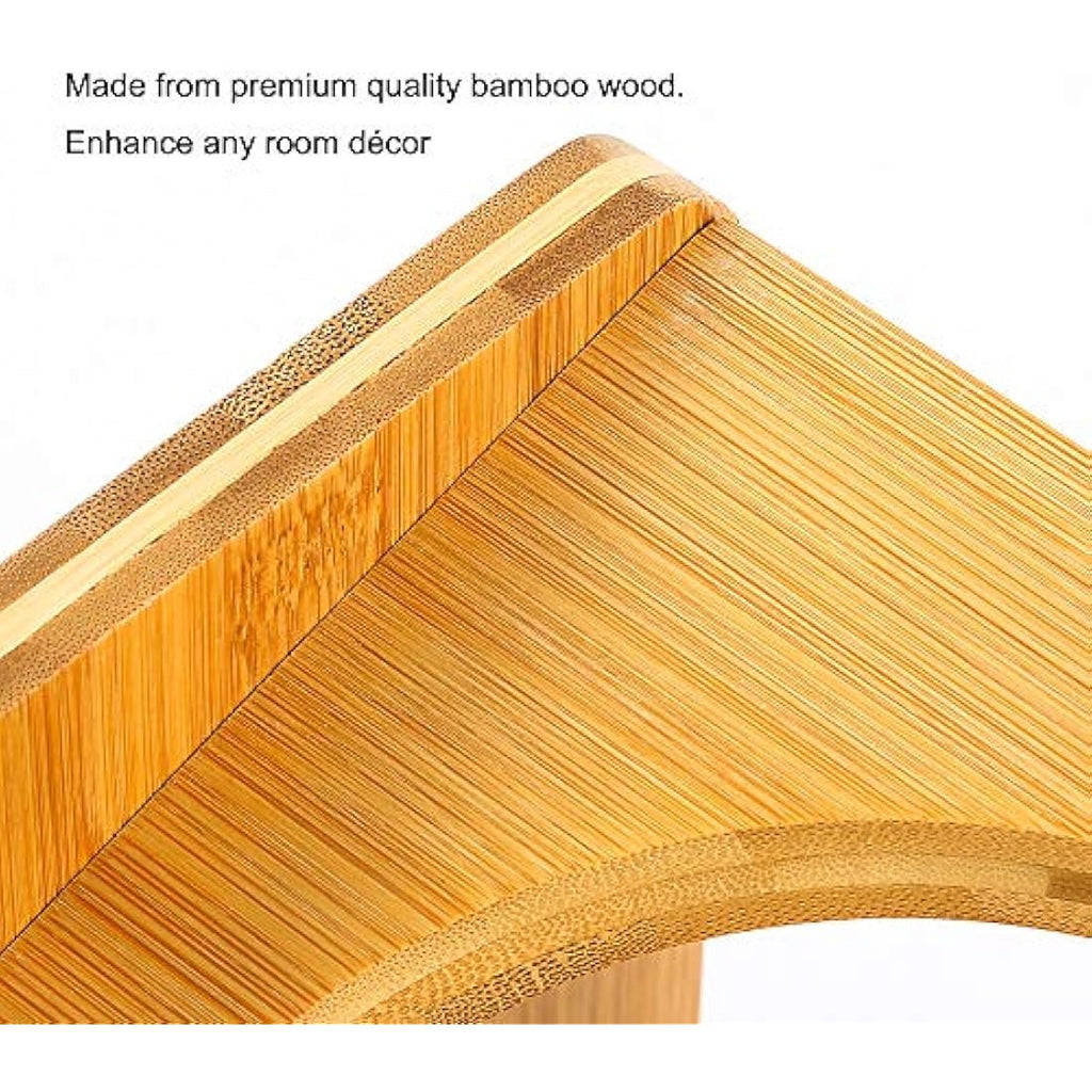 FOREYY Raised Pet Bowls - Adjustable Bamboo Elevated Feeder with 2 Bowls