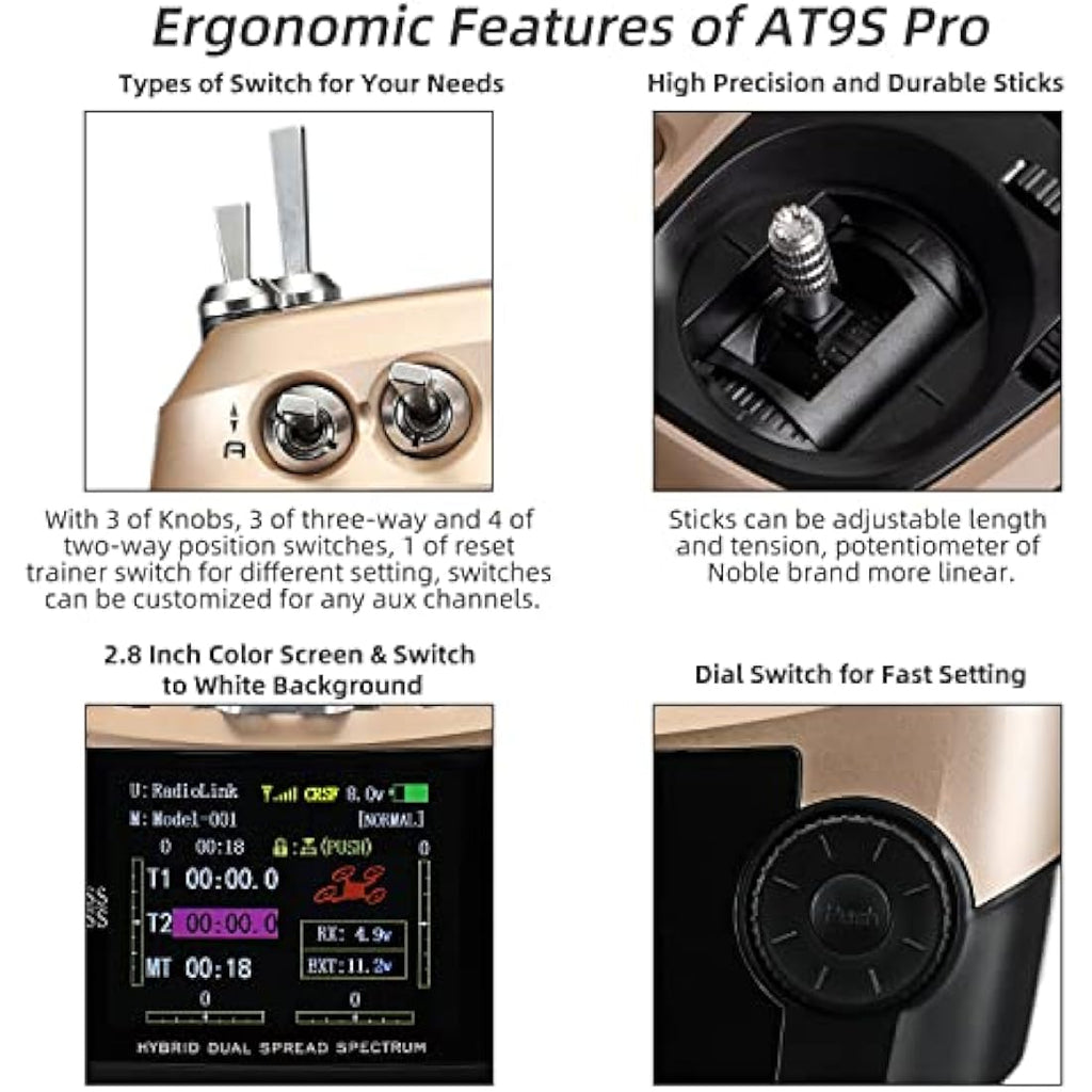 Radiolink AT9S Pro 12CH RC Radio Transmitter and R9DS Receiver Kit