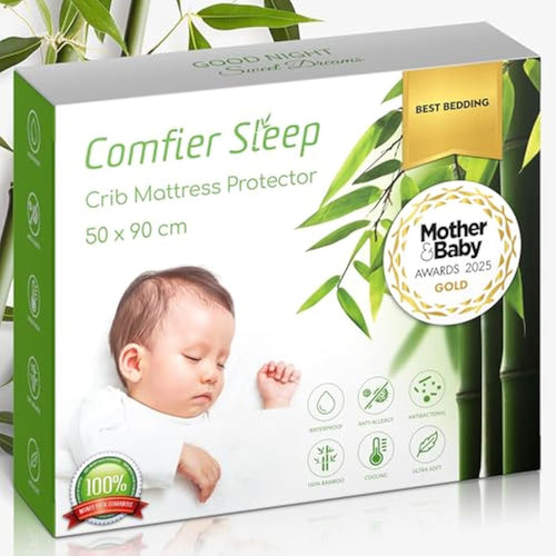 Jolof Store Waterproof Bamboo Crib Mattress Protector – 50x90cm