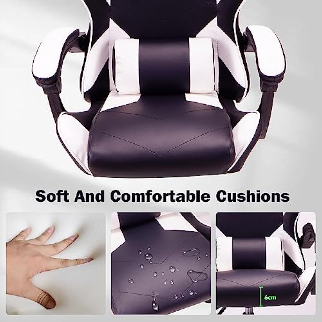 Ergonomic Mesh Office Chair – High-Back Swivel Gaming (White)