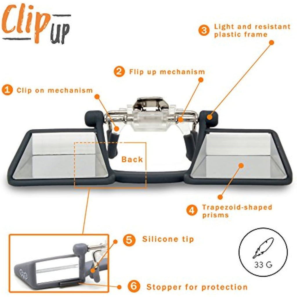 YandY ClipUp Belay Glasses - Clip-On Prisms for Climbing Eyewear