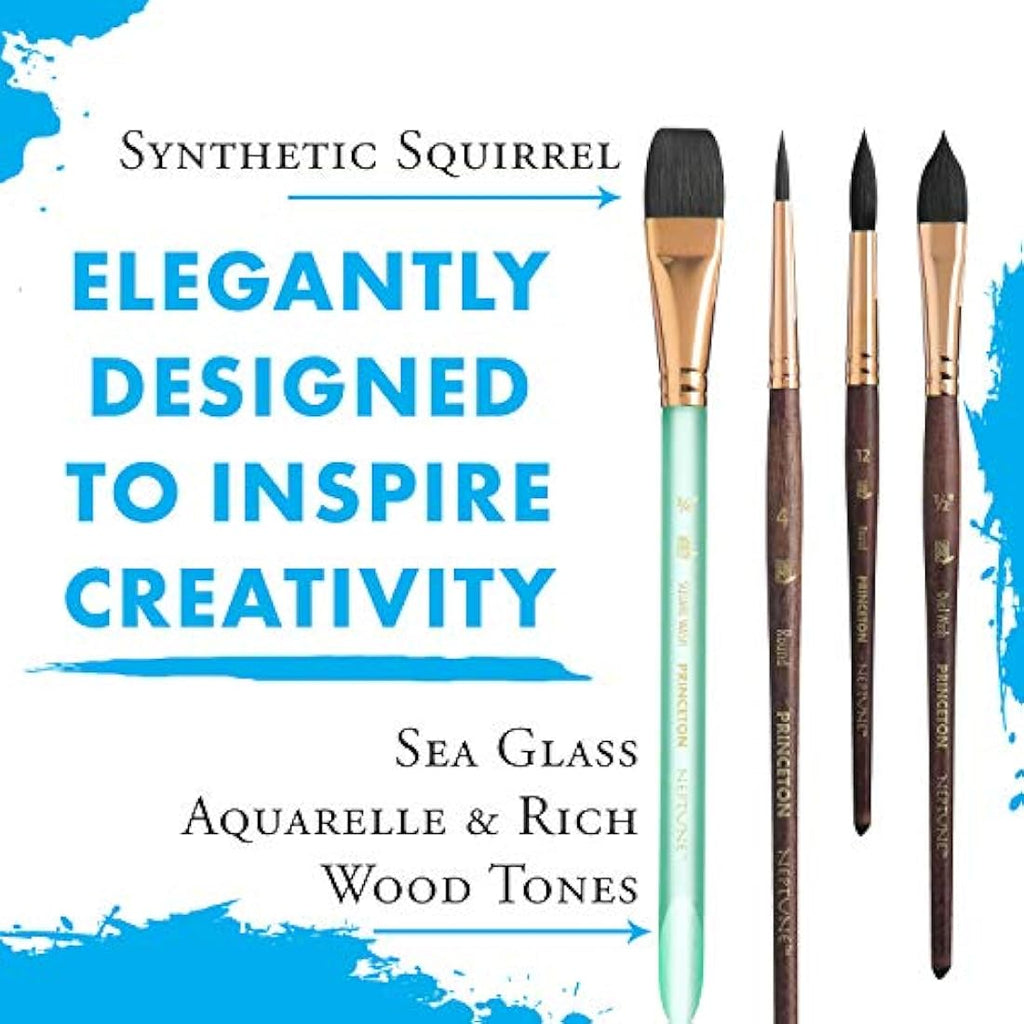 Princeton Neptune Synthetic Watercolor Brush Set - Professional 4pc Kit