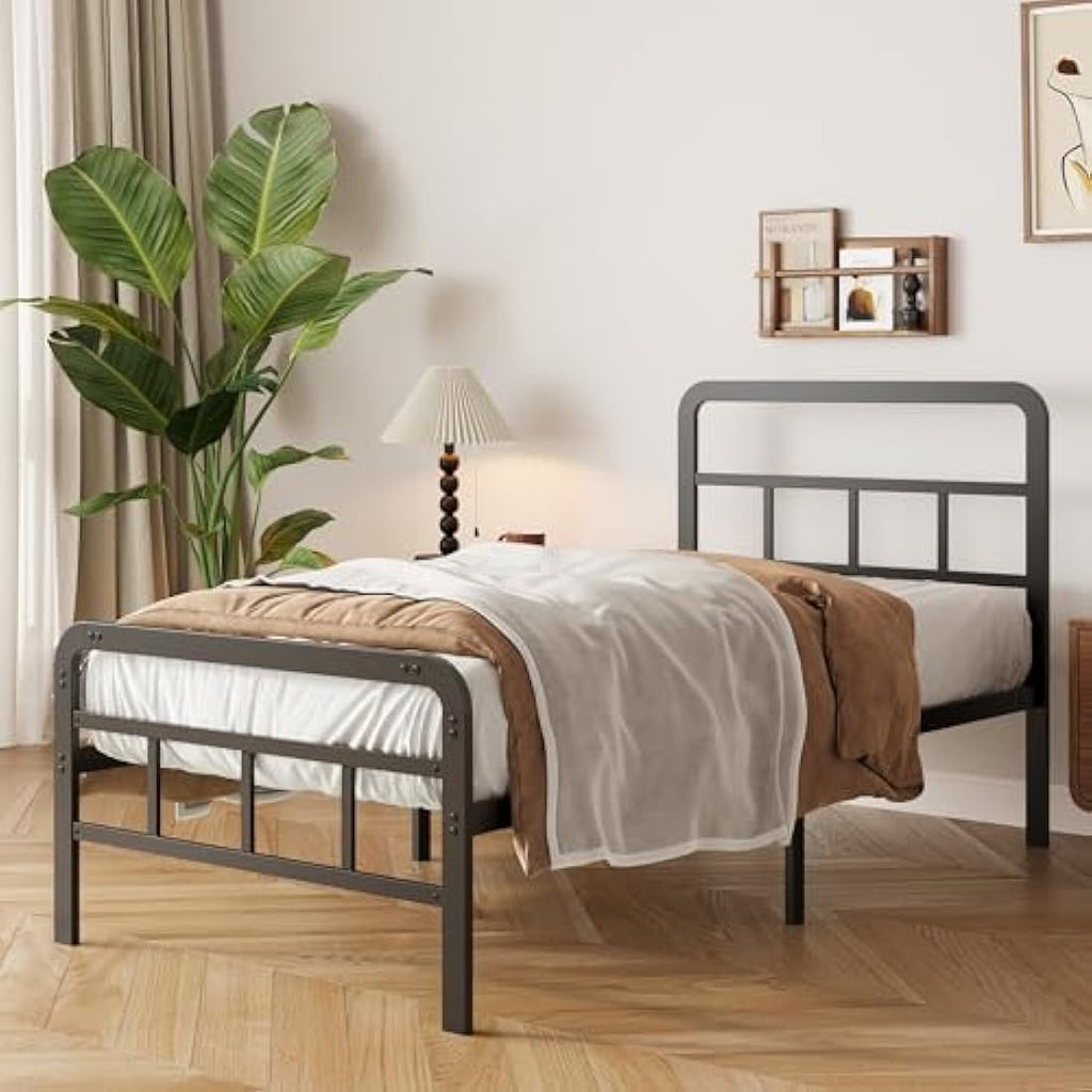 Yicensen Small Single Metal Bed Frame – Black Platform Bed 75x190cm