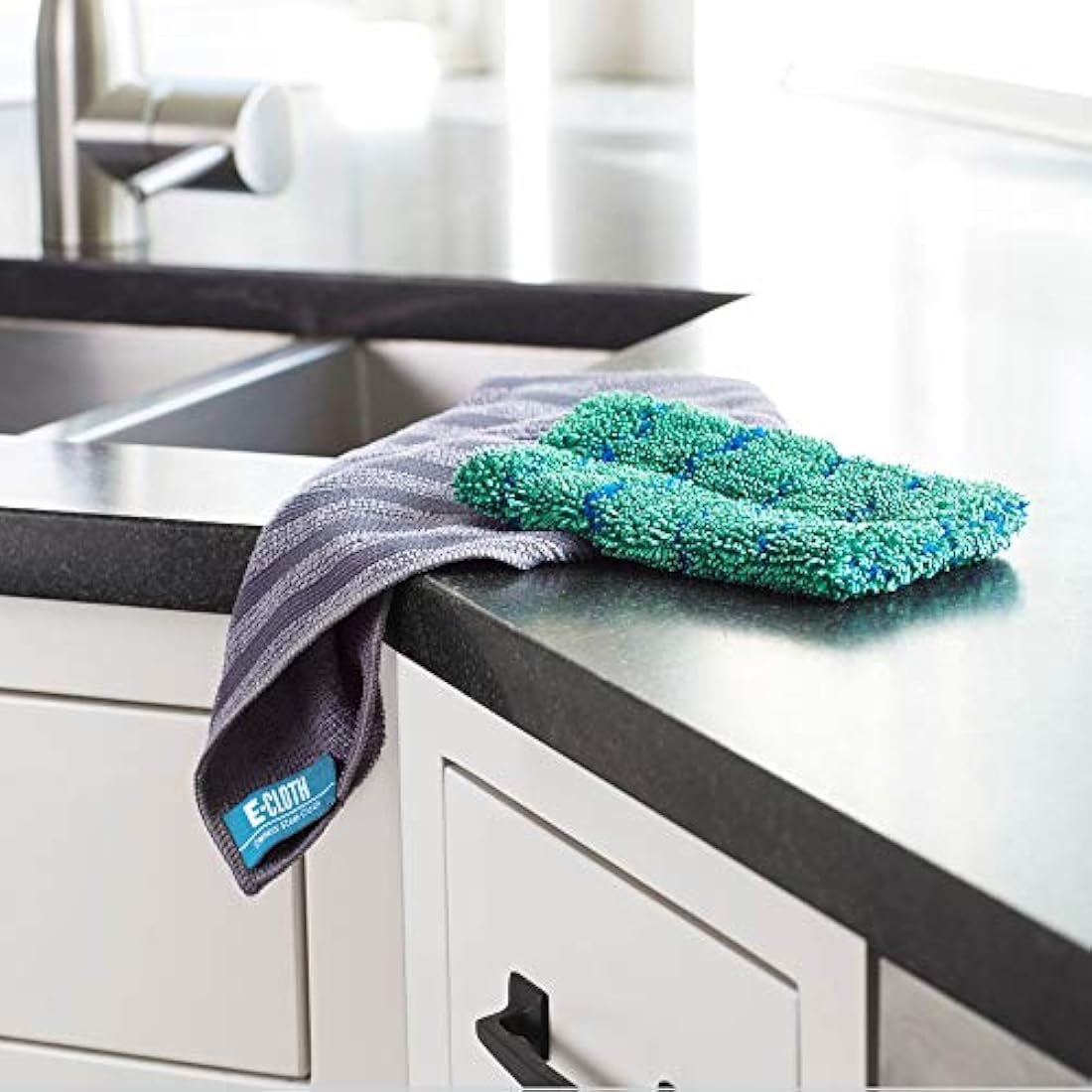 E-Cloth Kitchen Whizz | Non-Scratch Microfiber Scrub Sponge, Green, 10 Pack