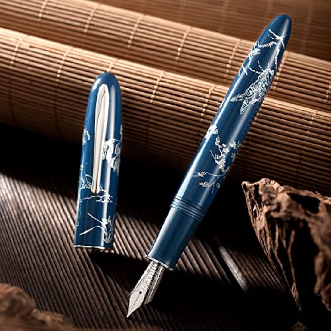 Hongdian N23 Blue Rabbit Fountain Pen | Extra Fine Nib Silver Trim