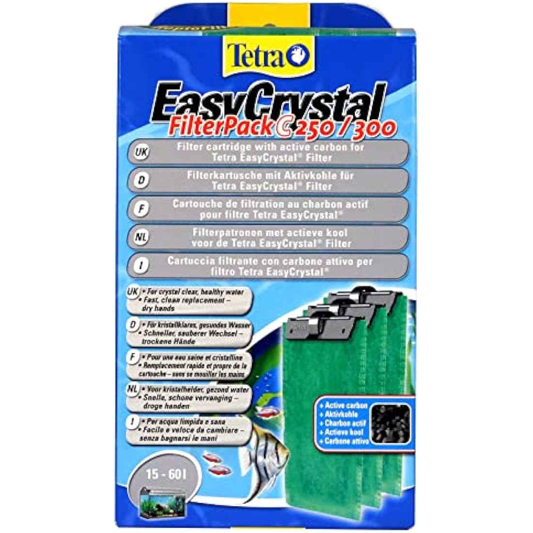 Tetra EasyCrystal Filter Pack C250/300 – Activated Carbon Pads, 3pc