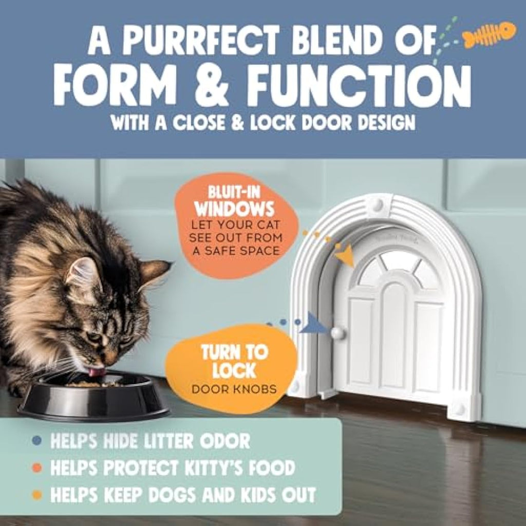 Jolof Store Meow Manor No-Flap Interior Cat Door for Large Cats