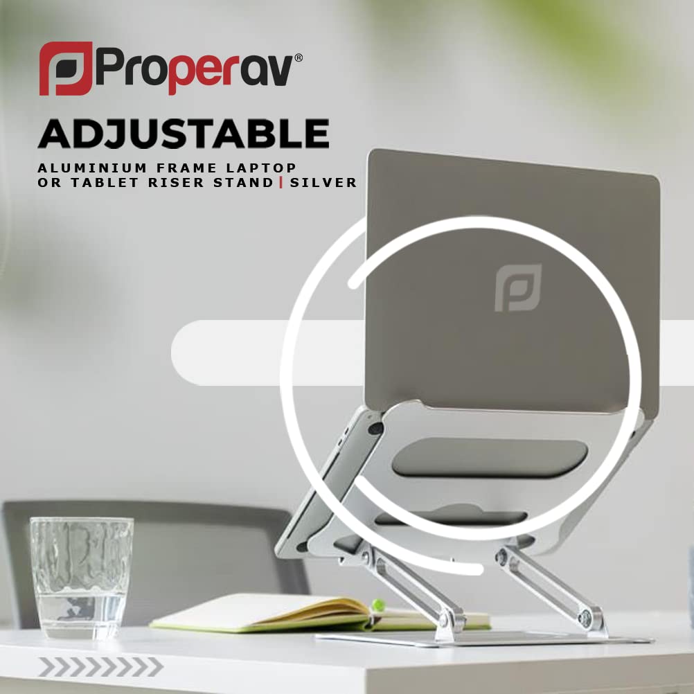 Properav Adjustable Aluminium Laptop & Tablet Stand Holder, Fully Adjustable Height & Angle Riser for MacBook Air/Pro, Dell, HP, ASUS, Google, Lenovo - image 3
