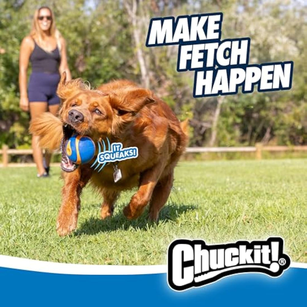 ChuckIt! Ultra Squeaker Dog Ball – Durable High Bounce Rubber Toy, X-Large