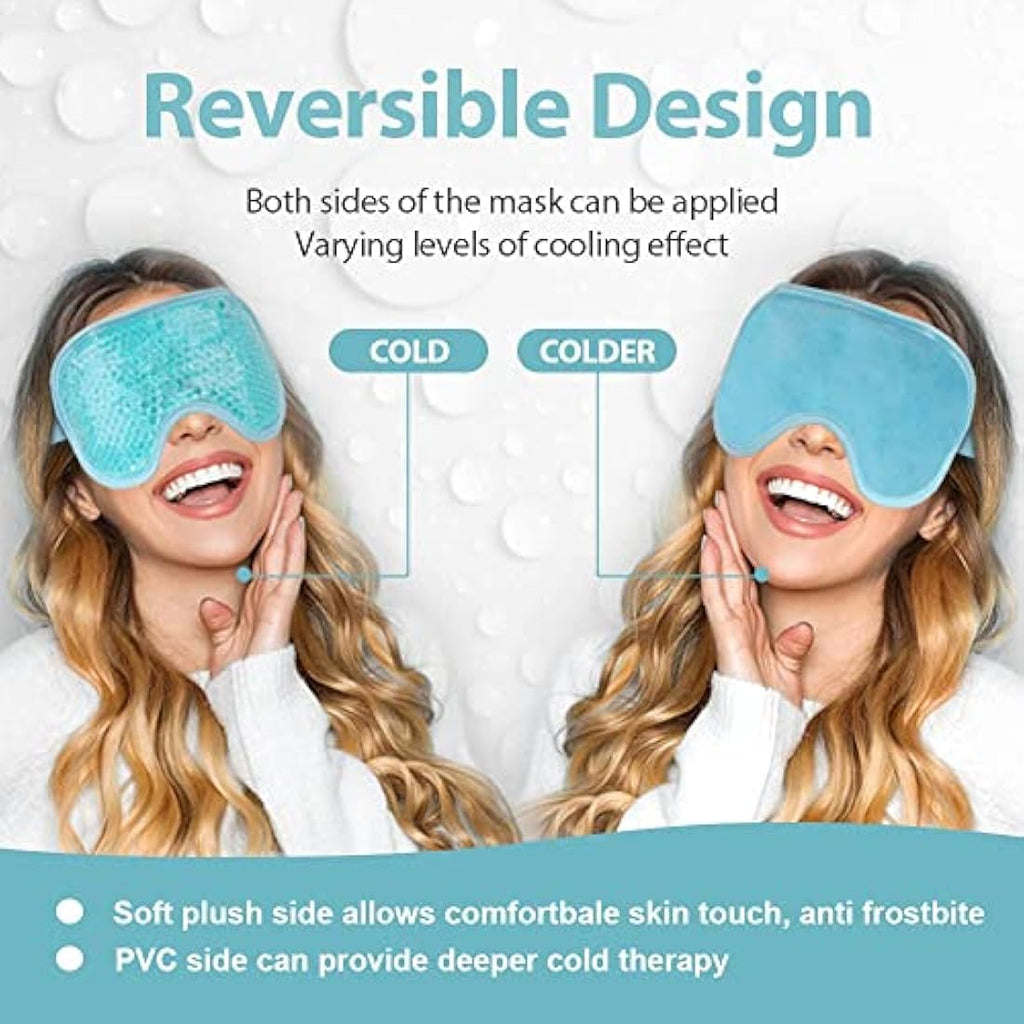 NEWGO Cooling Gel Eye Mask for Puffy Eyes and Migraine Relief – 2 Pack