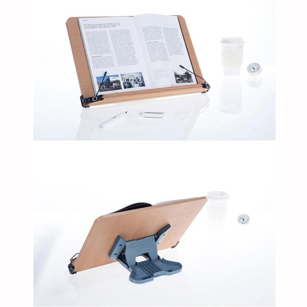Sysmax Natural Wood Book Stand Reading Stands Laptop Holder Angle Adjustable Small