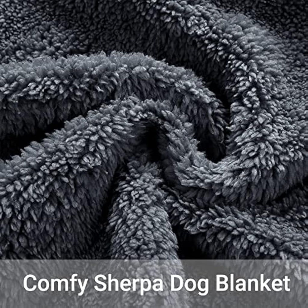 Fireowl Waterproof Dog Blanket – Large Washable Fleece Pet Throw, Grey