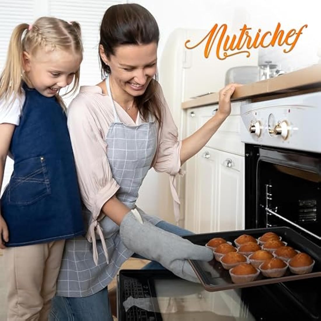 NutriChef 8-Piece Non-Stick Bakeware Set – Stackable Carbon Steel Pans