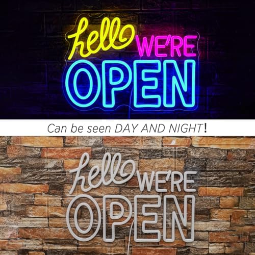 Ineonlife Dimmable LED Open Neon Sign – USB Powered Wall Decor for Shops