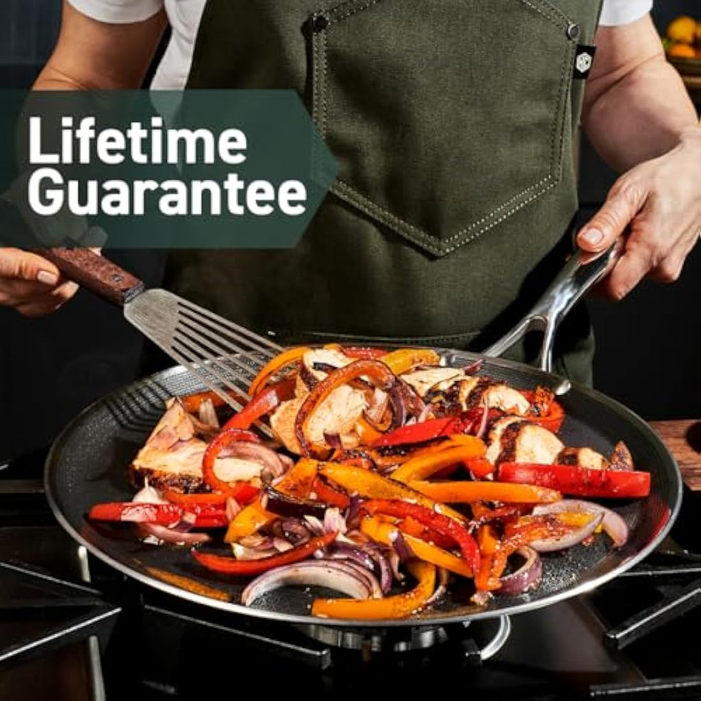 HexClad 30 cm Hybrid Stainless Steel Non-Stick Griddle Fry Pan