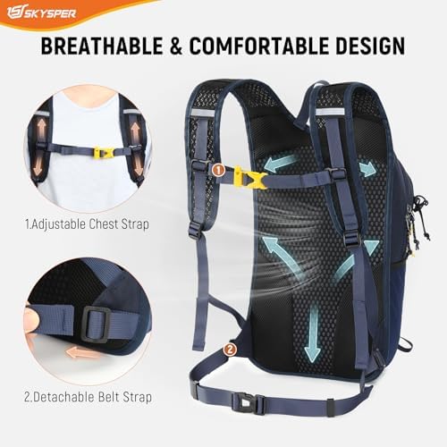 SKYSPER 15L Lightweight Hiking Backpack – Unisex Travel Daypack